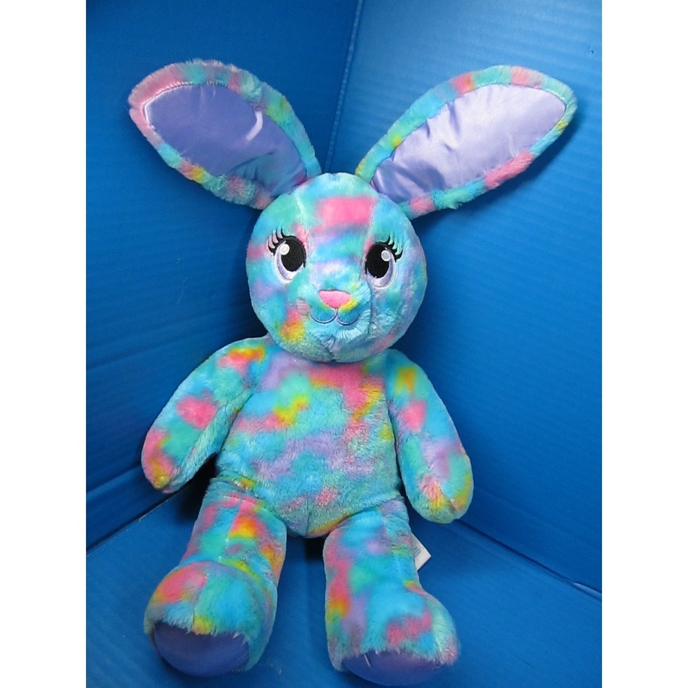Build A Bear BaB Color Burst Bunny Tie Dye Teal Purple Pink Big Ears Rabbit